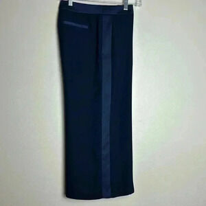Boden Pants Wide Leg 6P Tuxedo Cropped Navy Trousers Work Business Office Slacks
